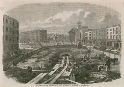 Metropolitan Railway Works a Kings Crossnál alkotó: English School