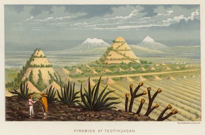 Mexikó: Teotihuacani piramisok (színes litho) alkotó: English School
