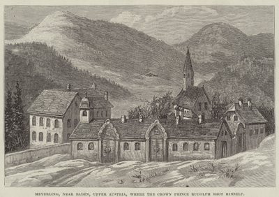 Meyerling, Baden közelében, Felső-Ausztriában, ahol Rudolph trónörökös lelőtte magát (metszet) alkotó: English School