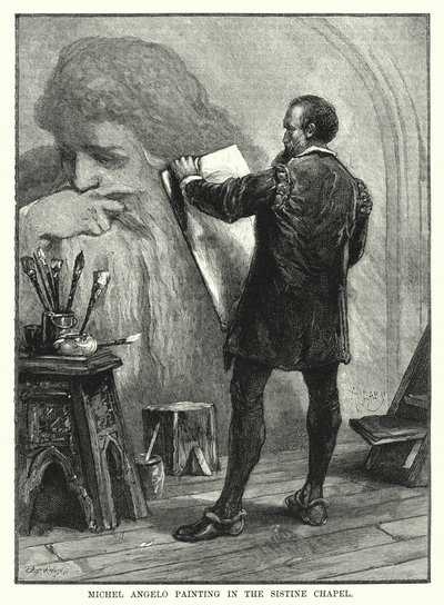 Michel Angelo festménye a Sixtus-kápolnában (metszet) alkotó: English School