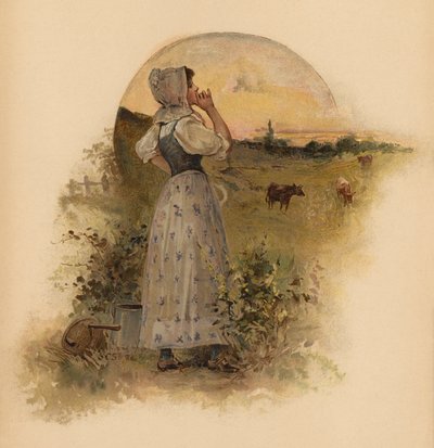 Milkmaid (chromolitho) alkotó: English School