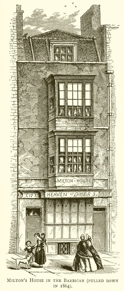 Miltons-ház a Barbakánban (1864-ben lebontották) alkotó: English School