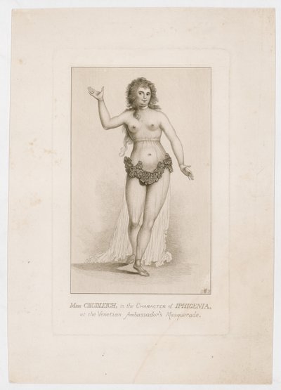 Miss Chudleigh, Iphigenia karakterében, a velencei nagykövetek maskarádéjában alkotó: English School