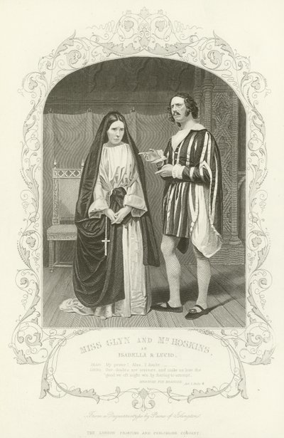 Miss Glyn és Mr Hoskins mint Isabella és Lucio, Mérték a mértékért alkotó: English School