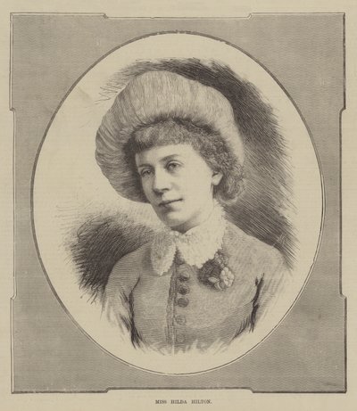 Hilda Hilton kisasszony (metszet) alkotó: English School