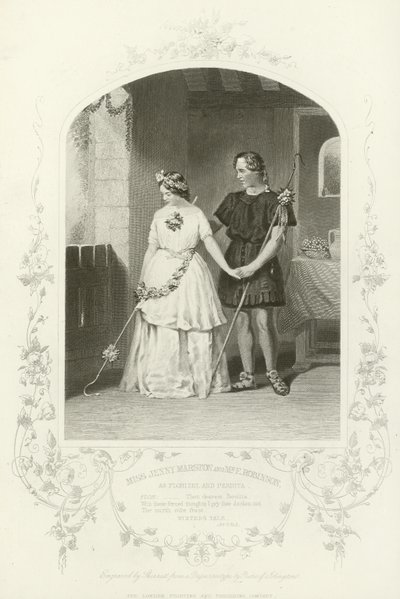 Miss Jenny Marston és Mr. F. Robinson mint Florizel és Perdita, A téli mese, IV. felvonás, iii. jelenet alkotó: English School