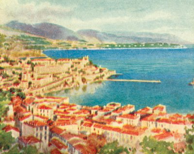 Monaco, Monte Carlo (színes litográfia) alkotó: English School