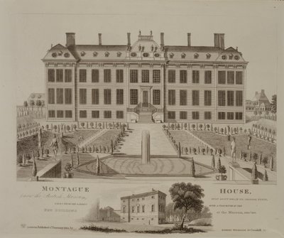 Montague House, ma British Museum, 1813 alkotó: English School