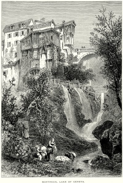 Montreux, Genfi-tó (metszet) alkotó: English School