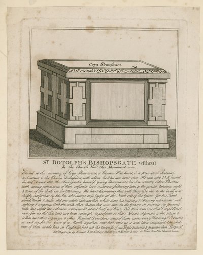 Emlékmű a St Botolphs Bishopsgate templomkertjében alkotó: English School
