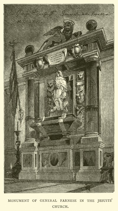 Farnese tábornok emlékműve a jezsuita templomban alkotó: English School