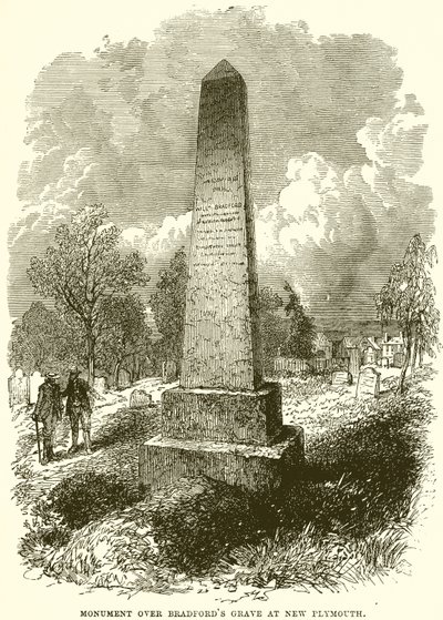 Emlékmű a Bradfords Grave felett New Plymouthban alkotó: English School