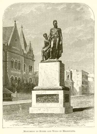 Burke és Wills emlékműve Melbourne-ben alkotó: English School