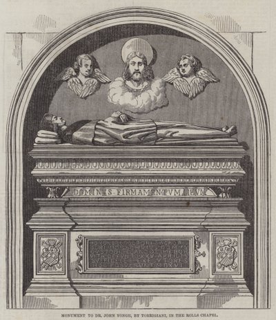 Dr. John Yonge emlékműve, Torrigianitól a Rolls-kápolnában (metszet) alkotó: English School