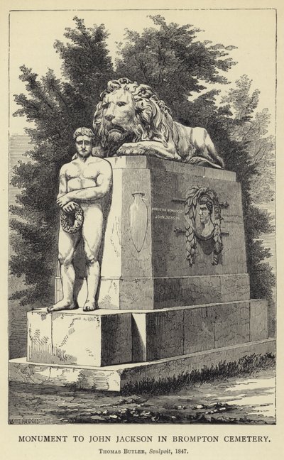 John Jackson emlékműve a Brompton temetőben, Thomas Butler, Sculpsit, 1847 alkotó: English School