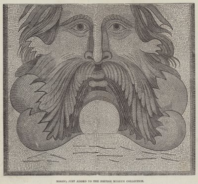 Mosaik, gerade zur Sammlung des British Museum hinzugefügt (Gravur) von English School