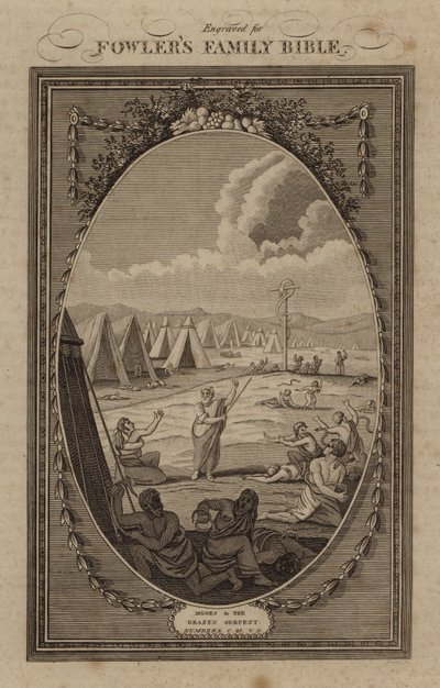 Mózes és a rézkígyó, Számok, 21. fejezet, 9. vers (metszet) alkotó: English School