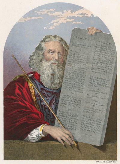 Mózes a törvény tábláival alkotó: English School