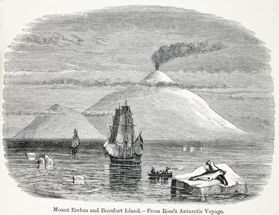 Az Erebus-hegy és a Beaufort-sziget a Rosss Antarktic Voyage-ból alkotó: English School