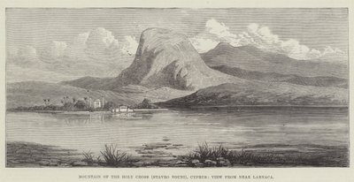 A Szent Kereszt hegye (Stavro Vouni), Ciprus, kilátás Larnaca közeléből (metszet) alkotó: English School