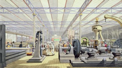 Moving Machinery, a Dickinsons Comprehensive Pictures of the Great Exhibition of 1851-ből, 1854-ben megjelent alkotó: English School