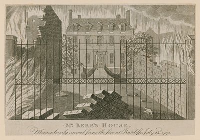 Mr. Beres House, csodálatos módon megmenekült a ratcliffe-i tűztől, 1794. július 23. alkotó: English School