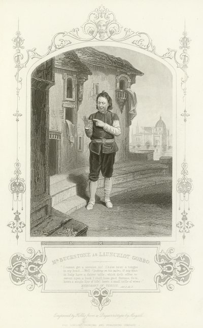 Mr. Buckstone mint Launcelot Gobbo, A velencei kereskedő alkotó: English School