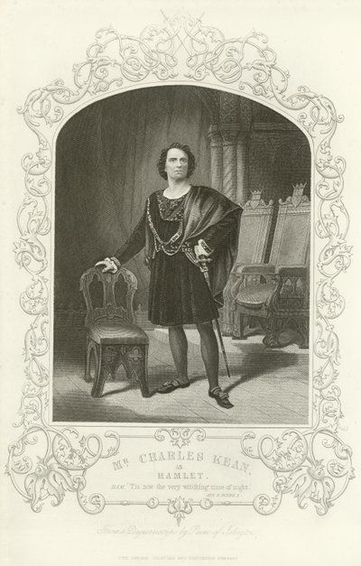 Charles Kean, mint Hamlet, Hamlet, III. felvonás, II. jelenet alkotó: English School