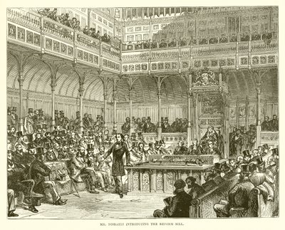 Disraeli úr bemutatja a reformtörvényt alkotó: English School