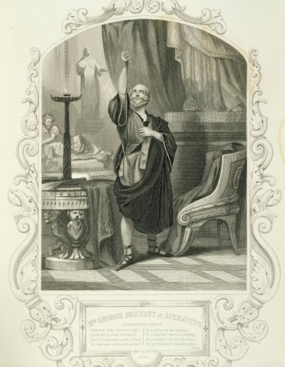 Mr. George Bennett mint Apemantus, I. felvonás 2. jelenete, William Shakespeare Athéni Timonjában (1564-1616) alkotó: English School