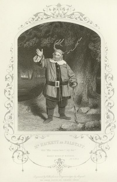 Mr Hackett, mint Falstaff, Windsor víg feleségei, V. felvonás, v. jelenet alkotó: English School