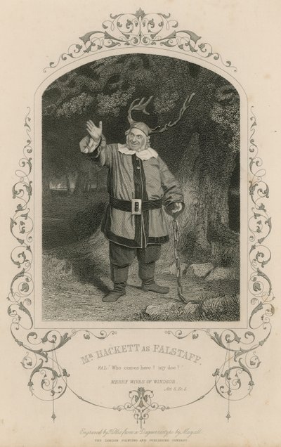 Mr Hackett Falstaff szerepében a Windsori víg feleségekben alkotó: English School