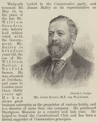 James Bailey úr, a Walworth képviselője (metszet) alkotó: English School