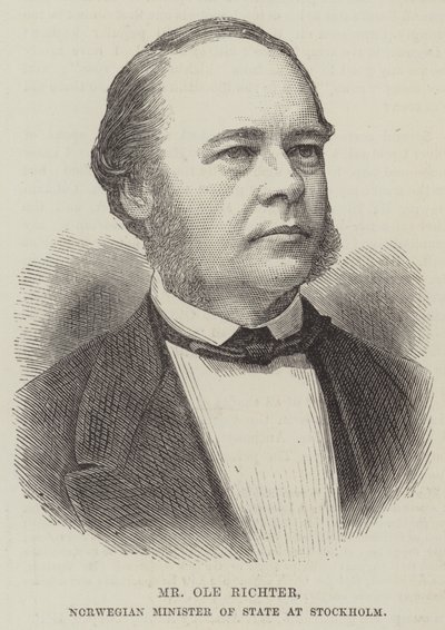 Ole Richter, norvég államminiszter Stockholmban (metszet) alkotó: English School