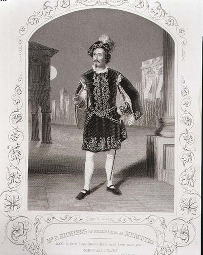 Mr. P. Ritchings (philadelphiai) mint Mercutio, a „Rómeó és Júlia” I. felvonás 4. jelenete, egy dagerrotípiából, kocsmából. szerző: John Tallis & Co. (litho) alkotó: English School