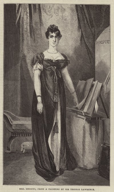 Mrs Siddons, Sir Thomas Lawrence festményéből (metszet) alkotó: English School