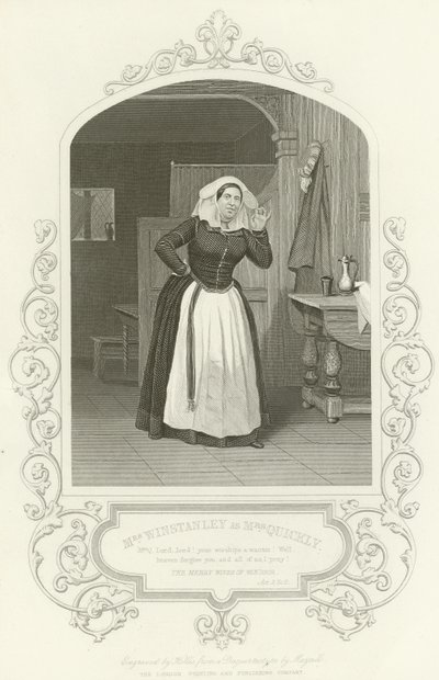 Mrs Winstanley, mint Mrs. Quickly, A windsori víg feleségek, II. felvonás, ii. alkotó: English School