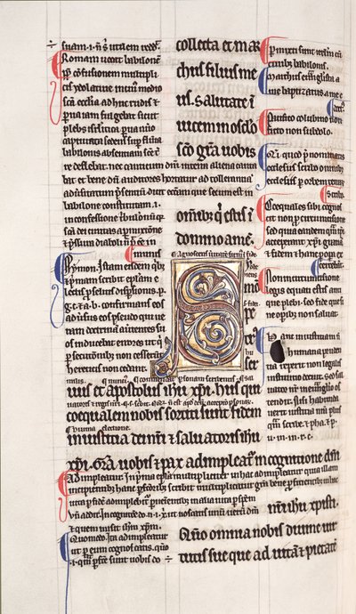 Ms.27, f.109v: Oldal az Újszövetség fényezett másolatából (vellum) alkotó: English School