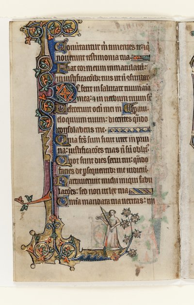 Ms 1-2005, f.175v, a Macclesfield Psalterből, Use of Sarum, East Anglia, 1330 körül (toll, tinta és tempera pergamen) alkotó: English School