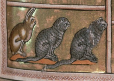 Ms 24 f.5 Adam megnevezte az észak-midlandi eredetű állatokat az Aberdeen Bestiaryból (vellum) (52593 részlet) alkotó: English School