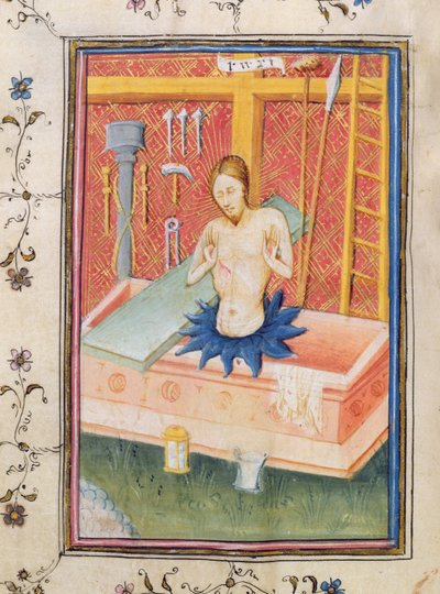 Ms 24 f.8 kontra Krisztus a szenvedés eszközeivel, a Knightley Psalterből alkotó: English School