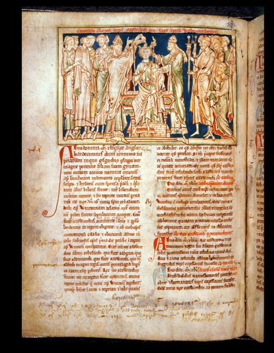 Ms 6712 (A.6.89) fol.115v Edward the Confesor (1004-66) miniatűr a Flores Historiarumból, Matthew Paris, 1250-52 alkotó: English School