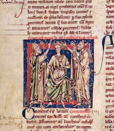 Ms 6712 (A.6.89) fol.126v II. Vilmos (c.1057-1100) miniatűr a Flores Historiarumból, Matthew Paris, 1250-52 alkotó: English School