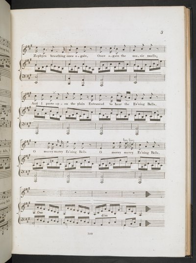 Kotta a „Sweet the Merry Bells Ring Round” című dalhoz, John Clare és F.W. Crouch, 1820 körül (nyomtatott) alkotó: English School