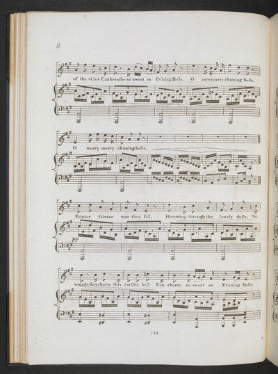 Kotta a „Sweet the Merry Bells Ring Round” című dalhoz, John Clare és F.W. Crouch, 1820 körül (nyomtatott) alkotó: English School