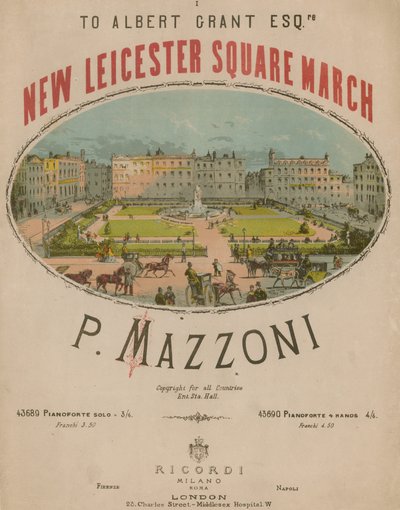 P Mazzoni kotta a New Leicester Square Marchhoz alkotó: English School