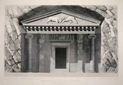 Myra - Tomb Cut in the Rock, kocsma. 1863-as litográfia. alkotó: English School
