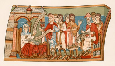 Keresztelő Szent János névadása (színes litográfia) alkotó: English School