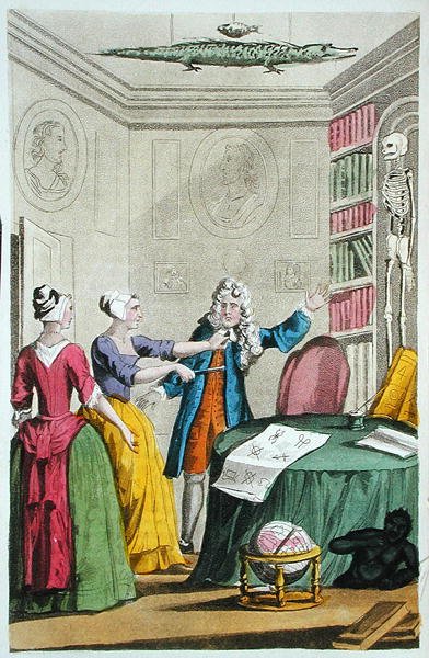 Nan Holland és Tristram Savage kirabolják Dr. Trottert Moorfieldsben, illusztráció a "Lives and Adventures of the Most Celebrated Highwaymen and Street Robbers..." című, 1822-ben kiadott könyvből (színes litográfia). alkotó: English School