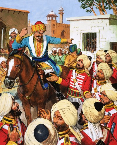 Nana Sahib őrei nem hajlandók lelőni az indiai zendülés foglyait alkotó: English School